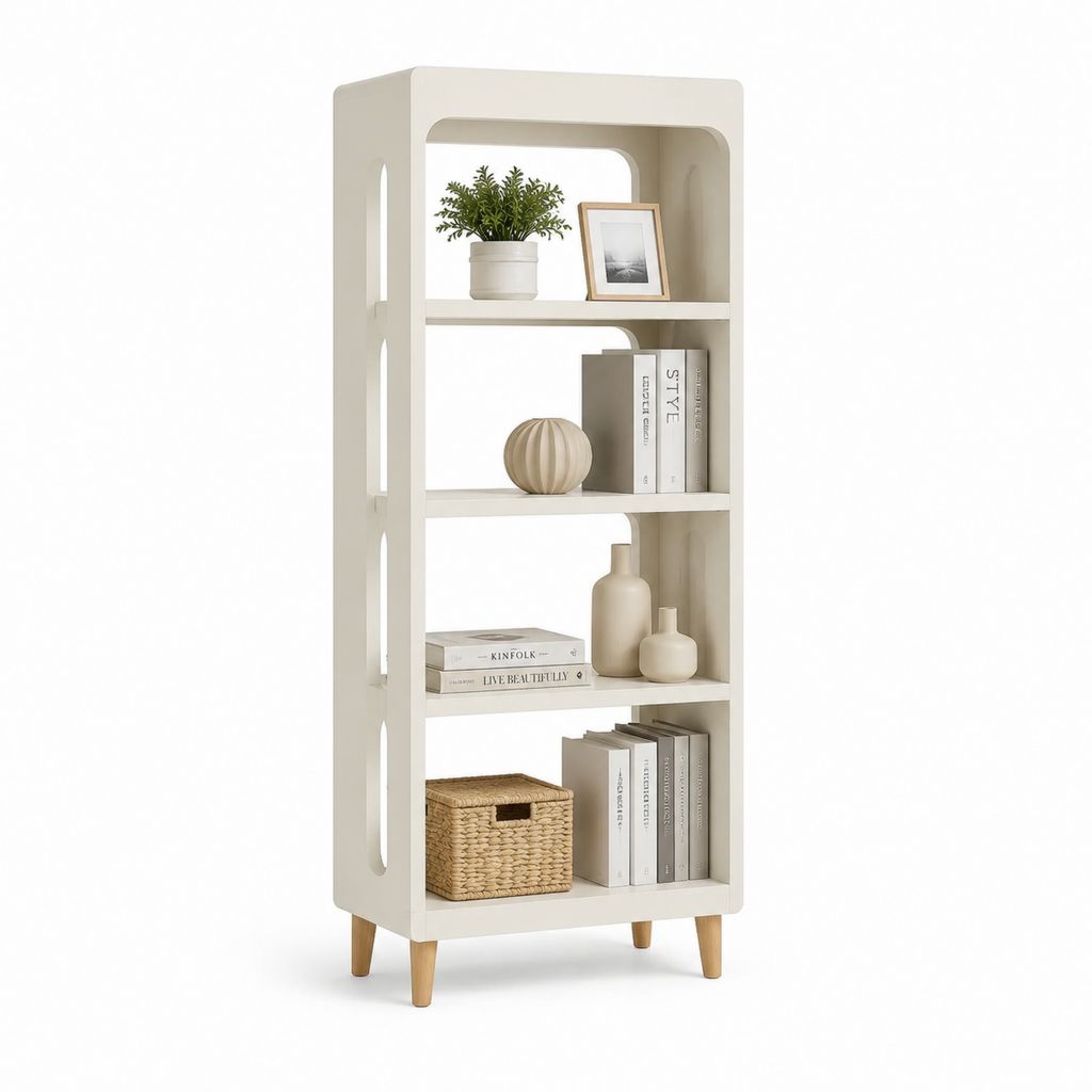 Bibliothèque étagère blanche en panneaux MDF 70 x 30 x 180 cm